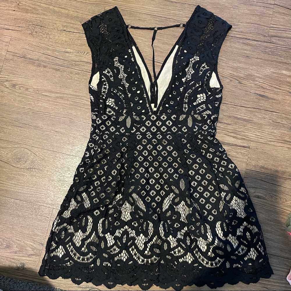 Free People | Million Lovers Lace Dress in Black - Picture 6 of 16